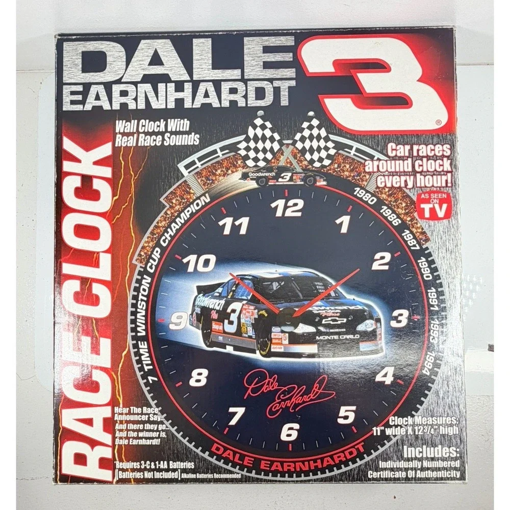2000 NASCAR Dale Earnhardt Sr Wall Clock with racing sounds  NEW   (AP4)